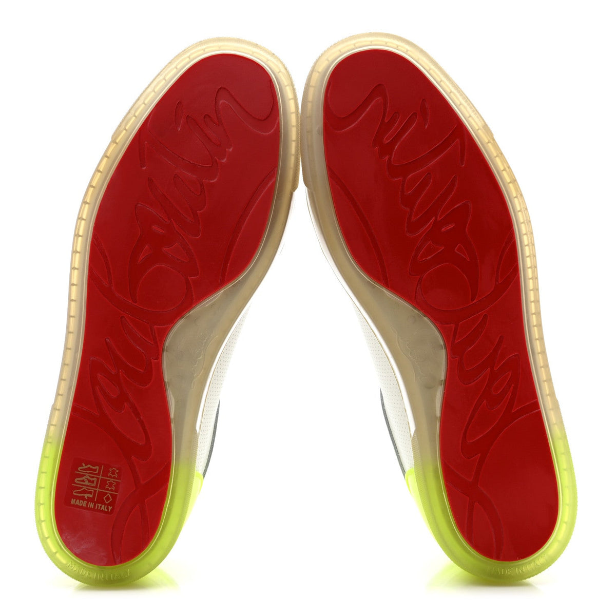 Calfskin Perforated Womens Fun Vieira Orlato Flat Sneakers 39.5 White Fluo Yellow