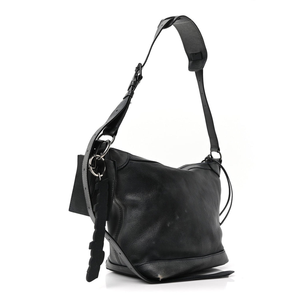 Used Calfskin Silver Hardware Small Neo Classic City Navy