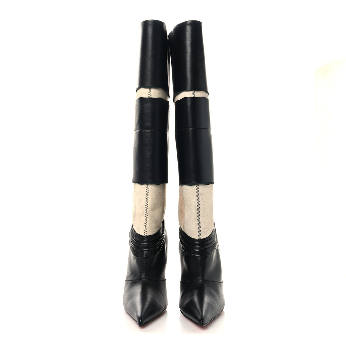 X MAISON MARGIELA Nappa Xrismarteen 100 Knee High Boots 37.5 Black