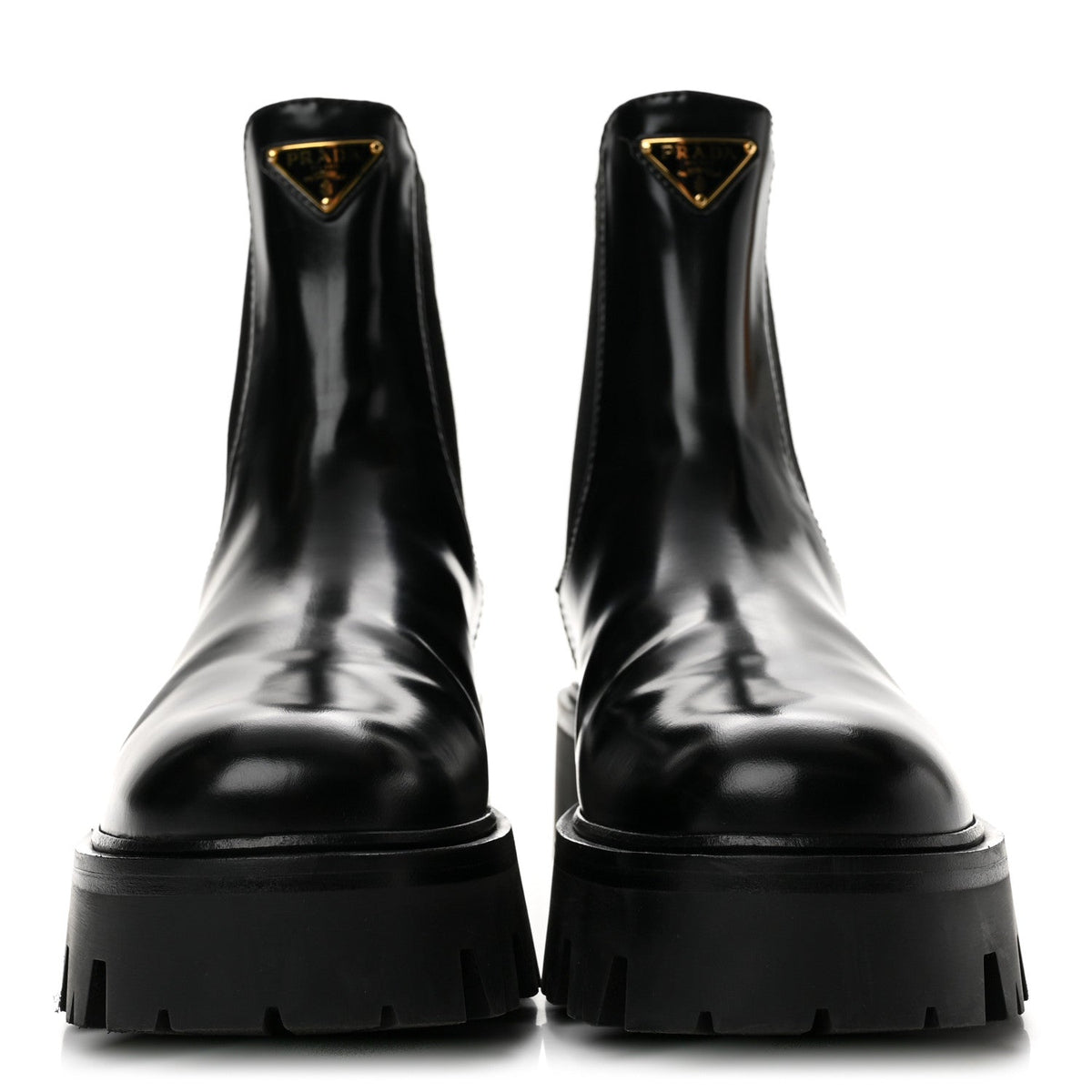Brushed Calfskin Stride Triangle Booties 36.5 Black