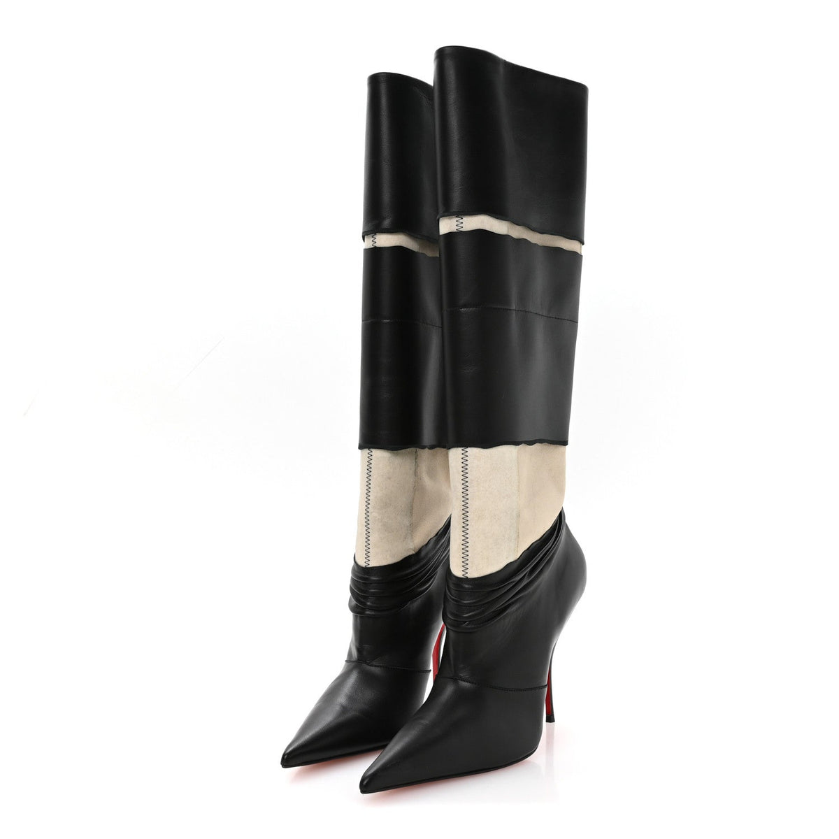 X MAISON MARGIELA Nappa Calfskin Xrismarteen 100 Knee High Boots 39 Black