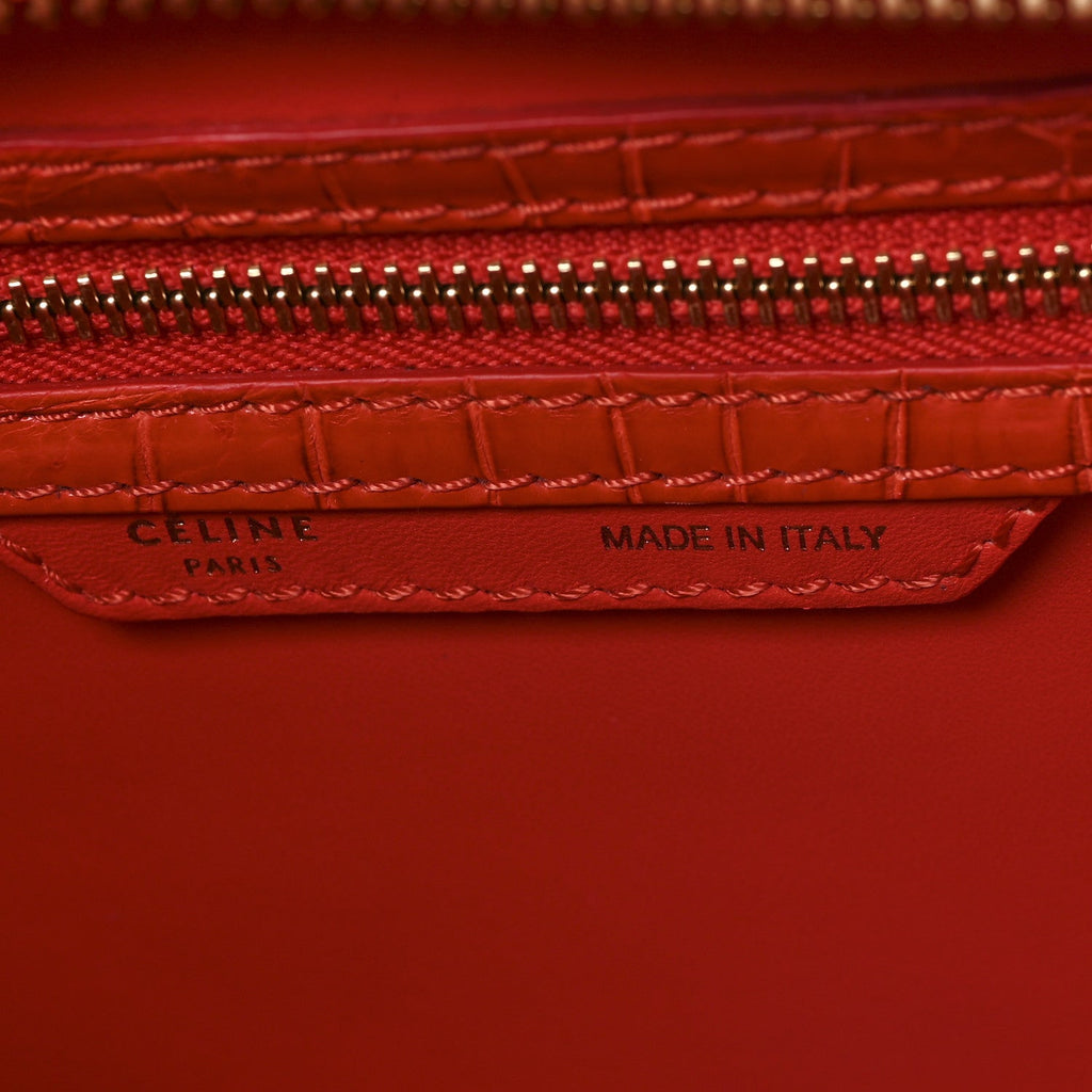 Crocodile Mini Luggage Vermillion