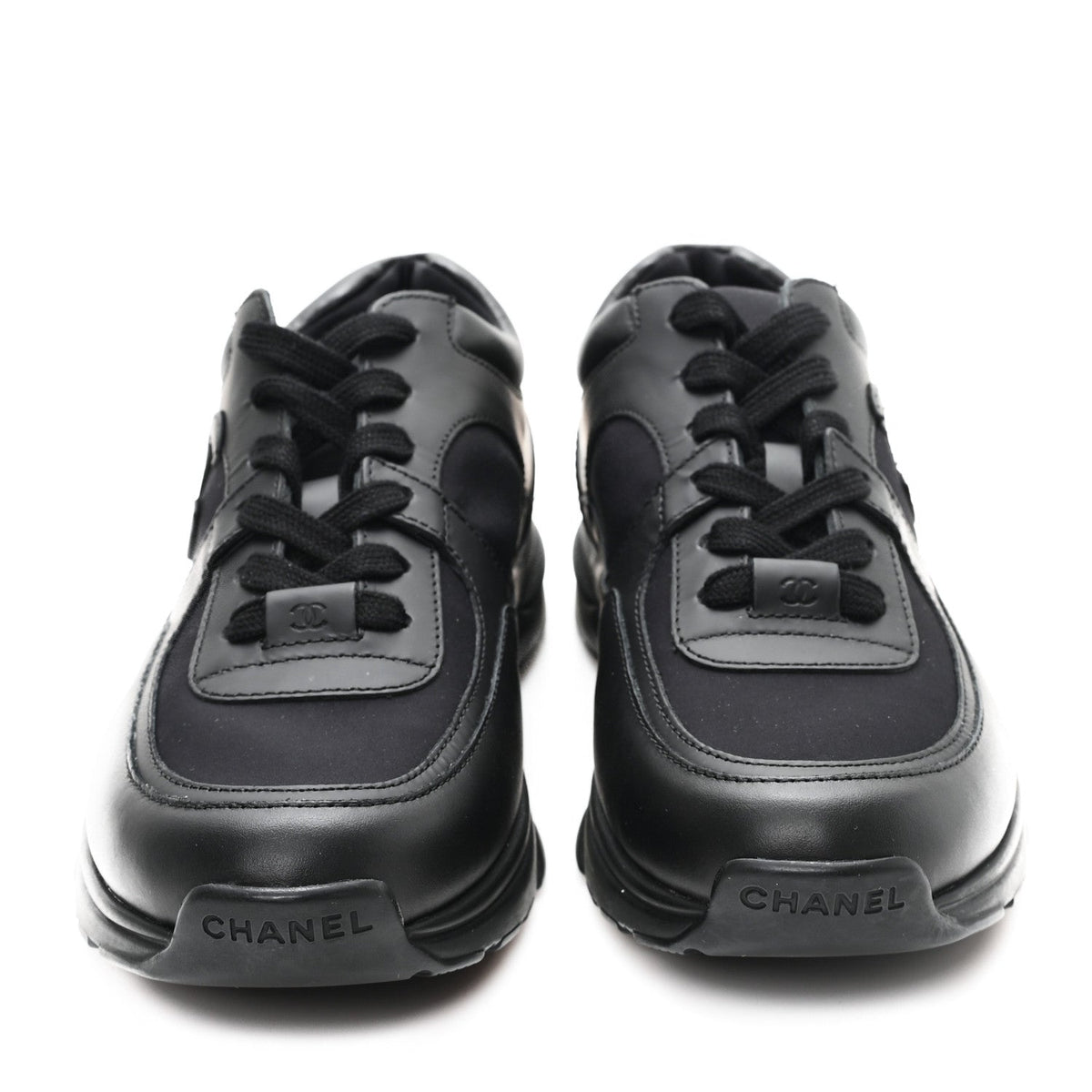 Calfskin Lambskin CC Uniform Sneakers 41 Black