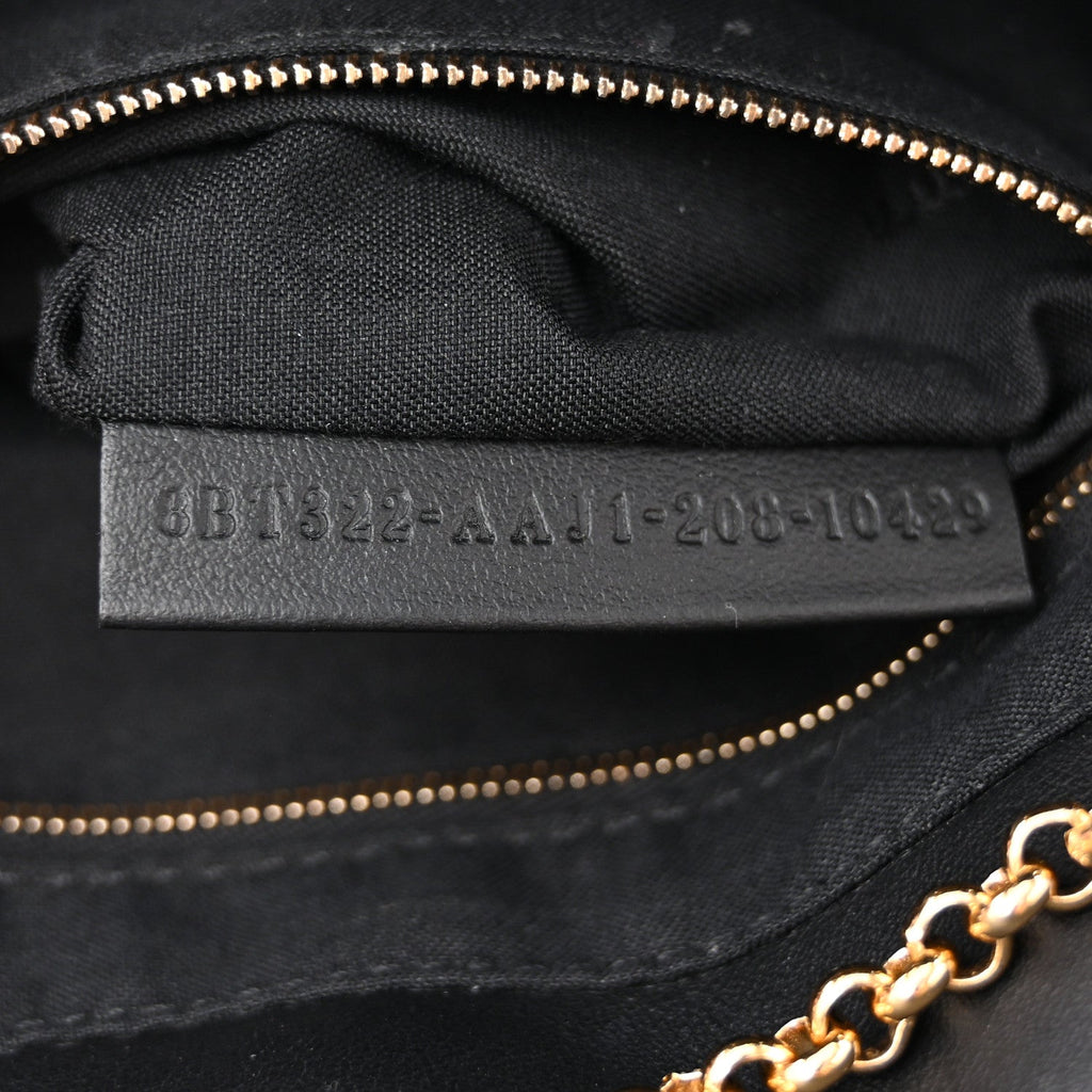 Vitello Grace King Karligraphy Chain Bucket Bag  Black Bisquit