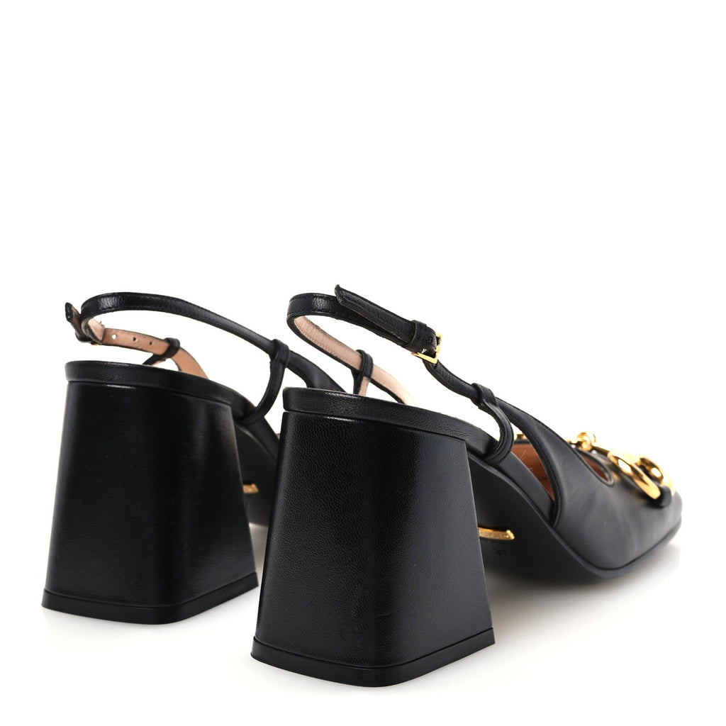 Malaga Kid Horsebit 75mm Slingback Pumps 37 Black
