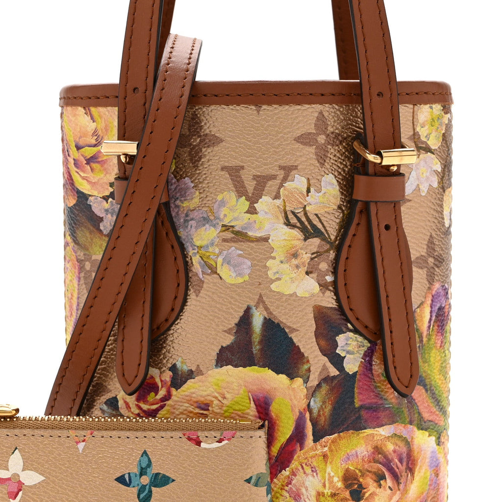 Metallic Monogram LV Garden Nano Bucket Bag Gold