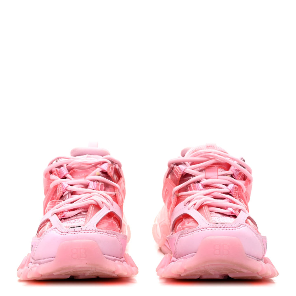 Fabric Mesh Clear Sole Womens Triple S Sneakers 36 Pink