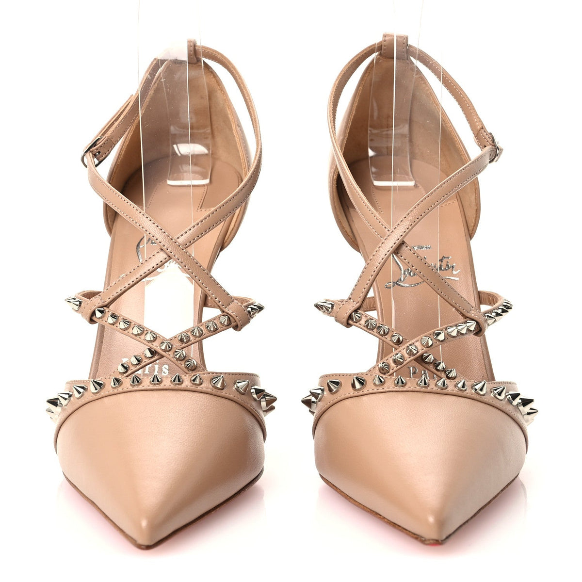 Nappa Studded Tatooshka 100 Pumps 38.5 Blush