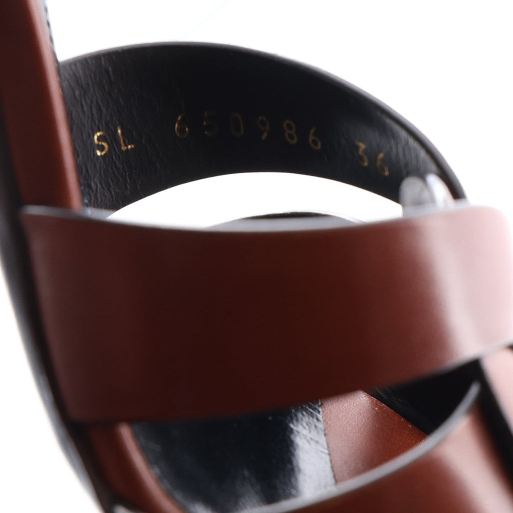 Calfskin Tribute 85 Slide Sandals 36 New Papaya