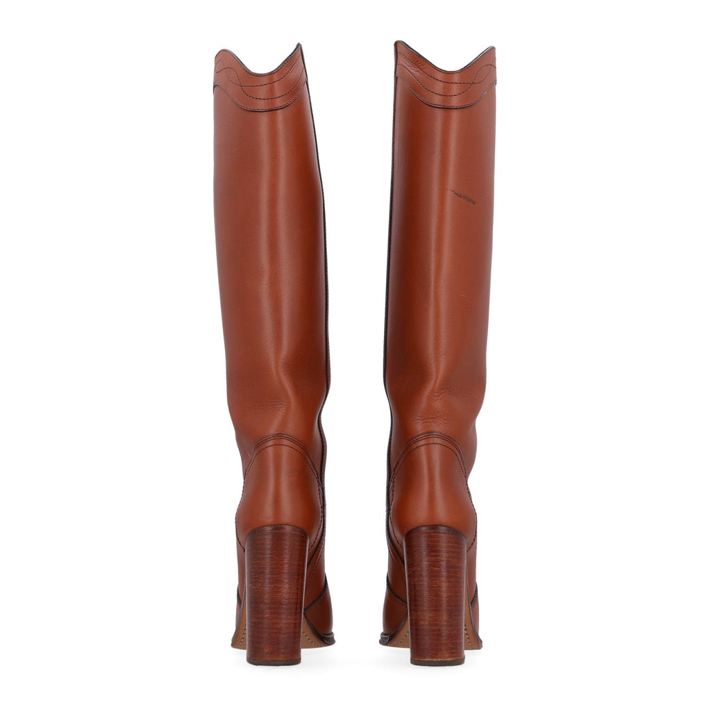 Kate 105 Western Knee High Boots 38 New Papaya