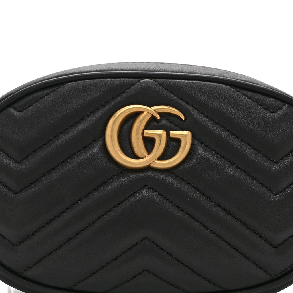 Calfskin Matelasse GG Marmont Belt Bag 75 30 Black