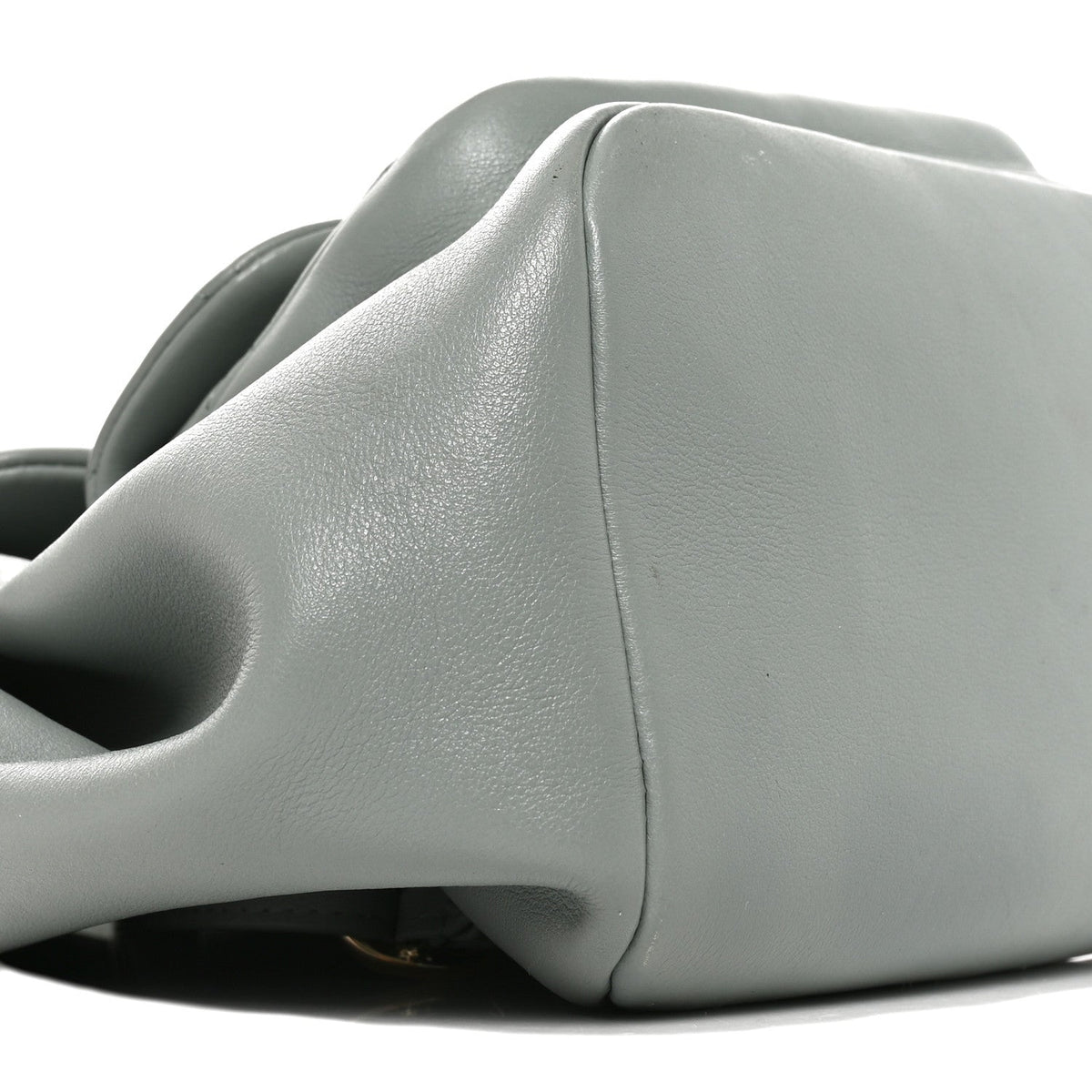 Lambskin Quilted Large Duma Drawstring Backpack Grey