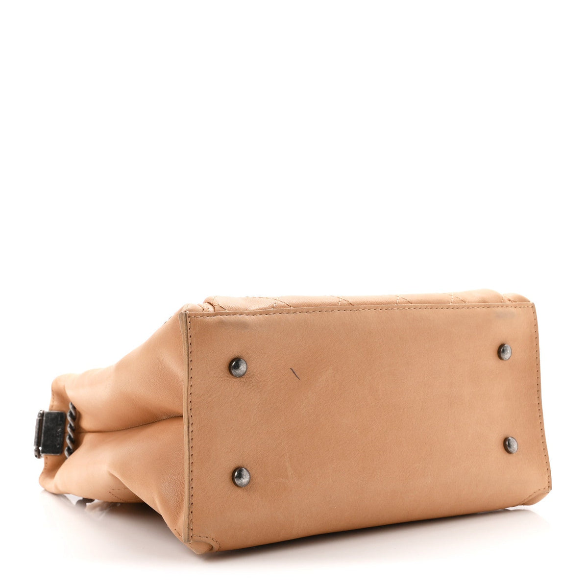 Calfskin Stitched Medium Urban Luxury Drawstring Backpack Beige