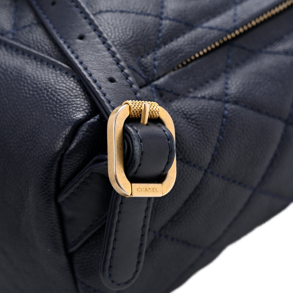Caviar Quilted Filigree Backpack Navy