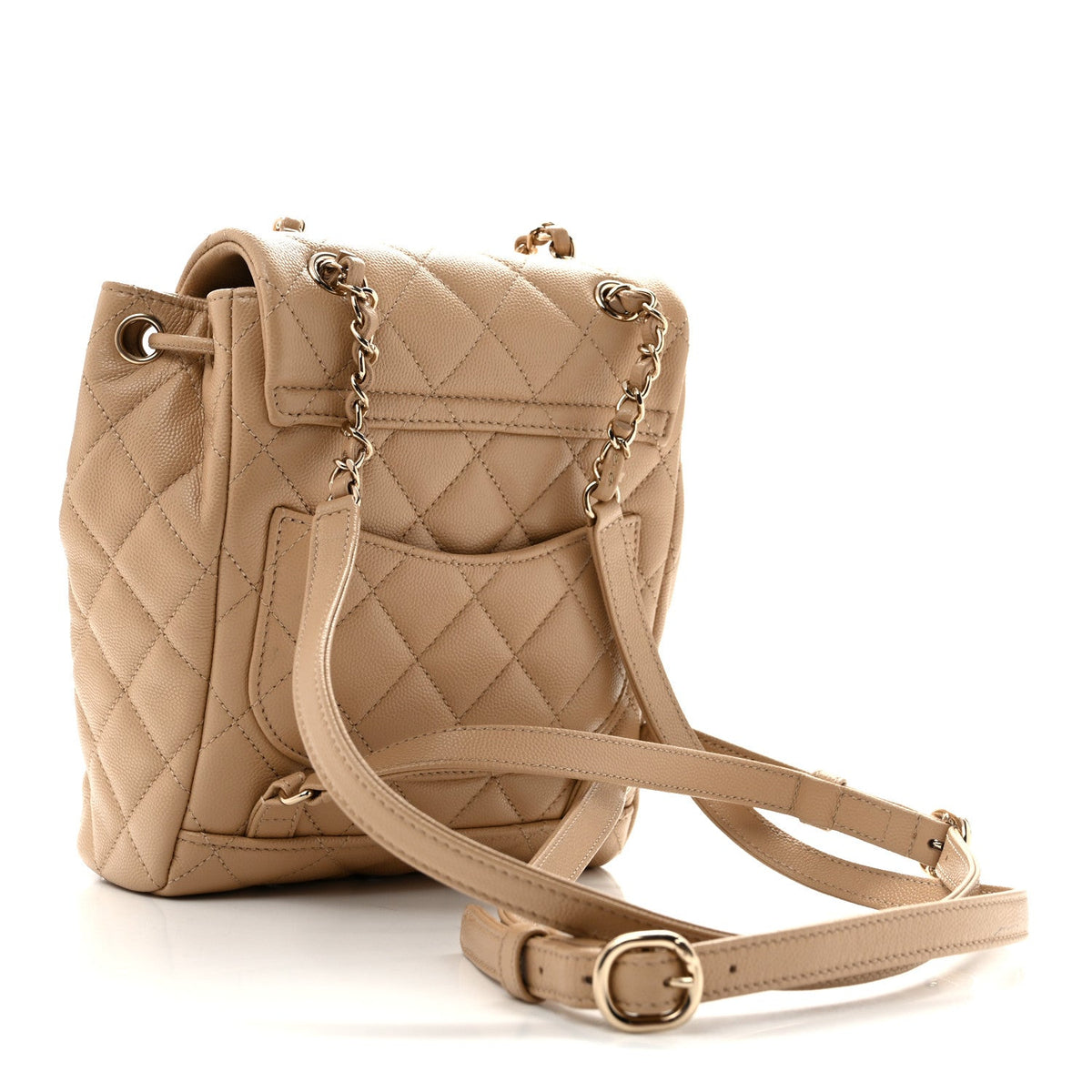 Caviar Quilted Mini Urban Spirit Backpack Dark Beige