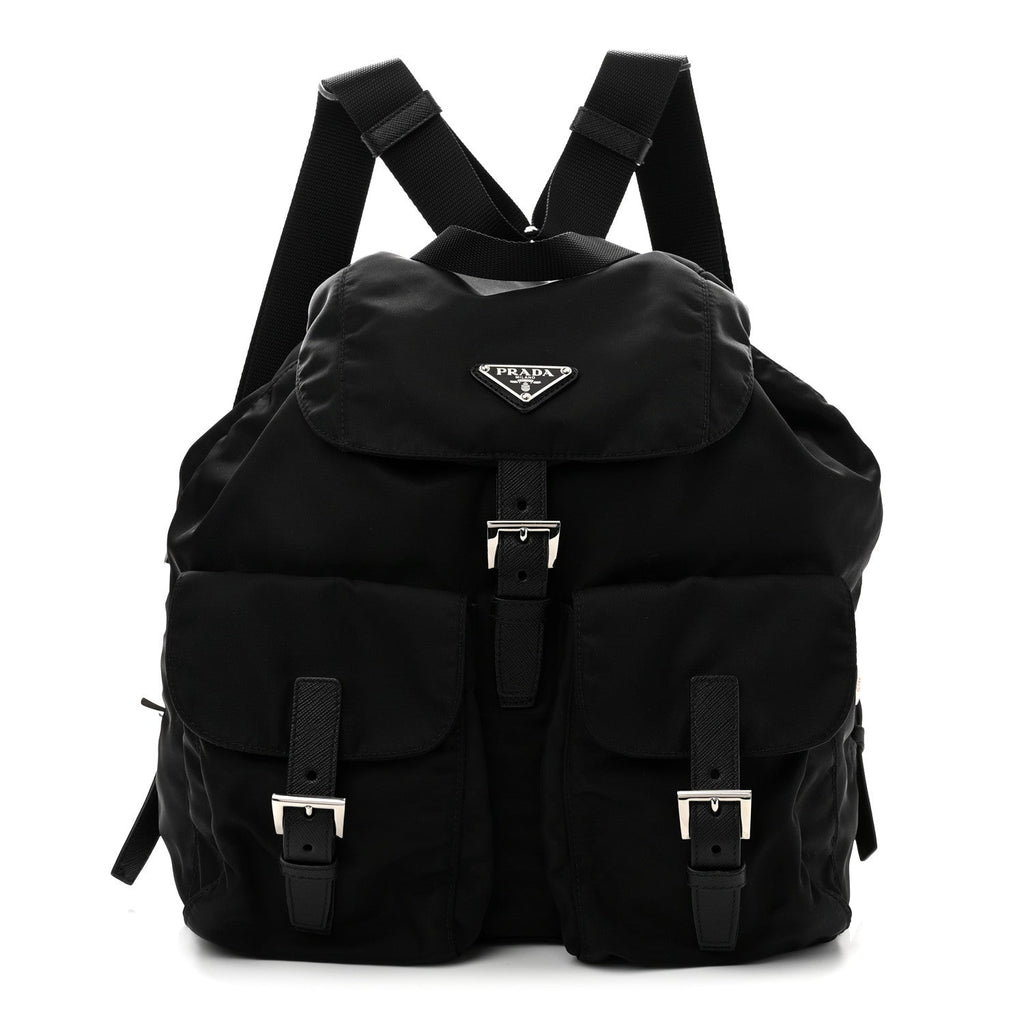 Tessuto Nylon Saffiano Medium Backpack Black