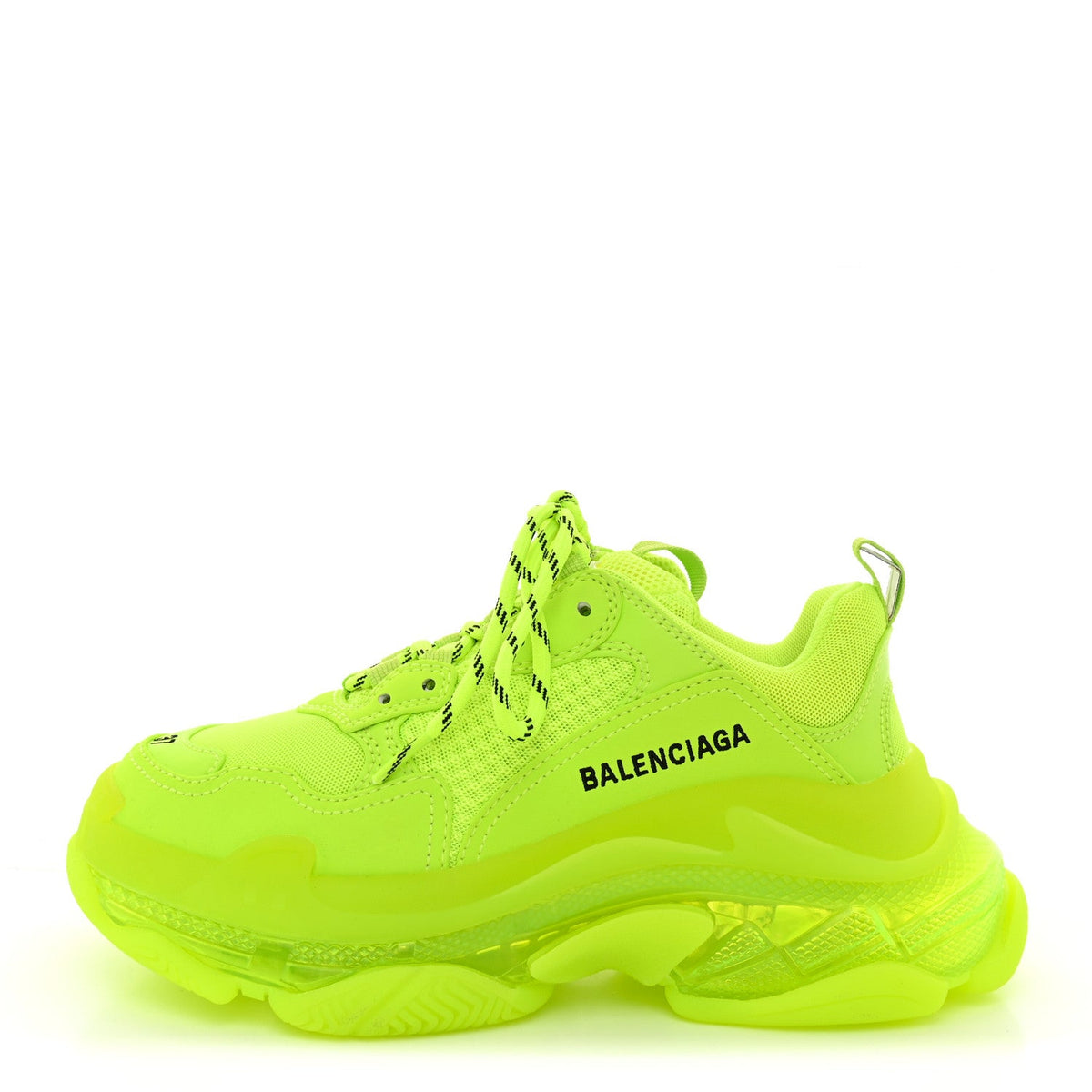 Fabric Mesh Clear Sole Womens Triple S Sneakers 37 Fluo Yellow