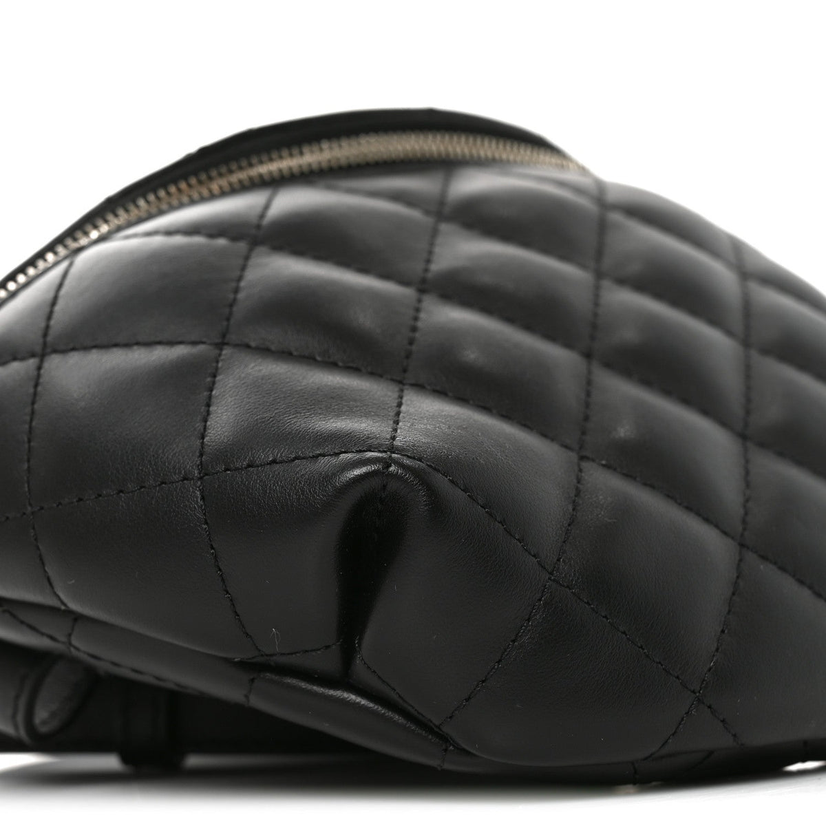 Calfskin Quilted Waist Belt Bag Black