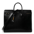 Patent Grain De Poudre Large Souple Sac De Jour Black