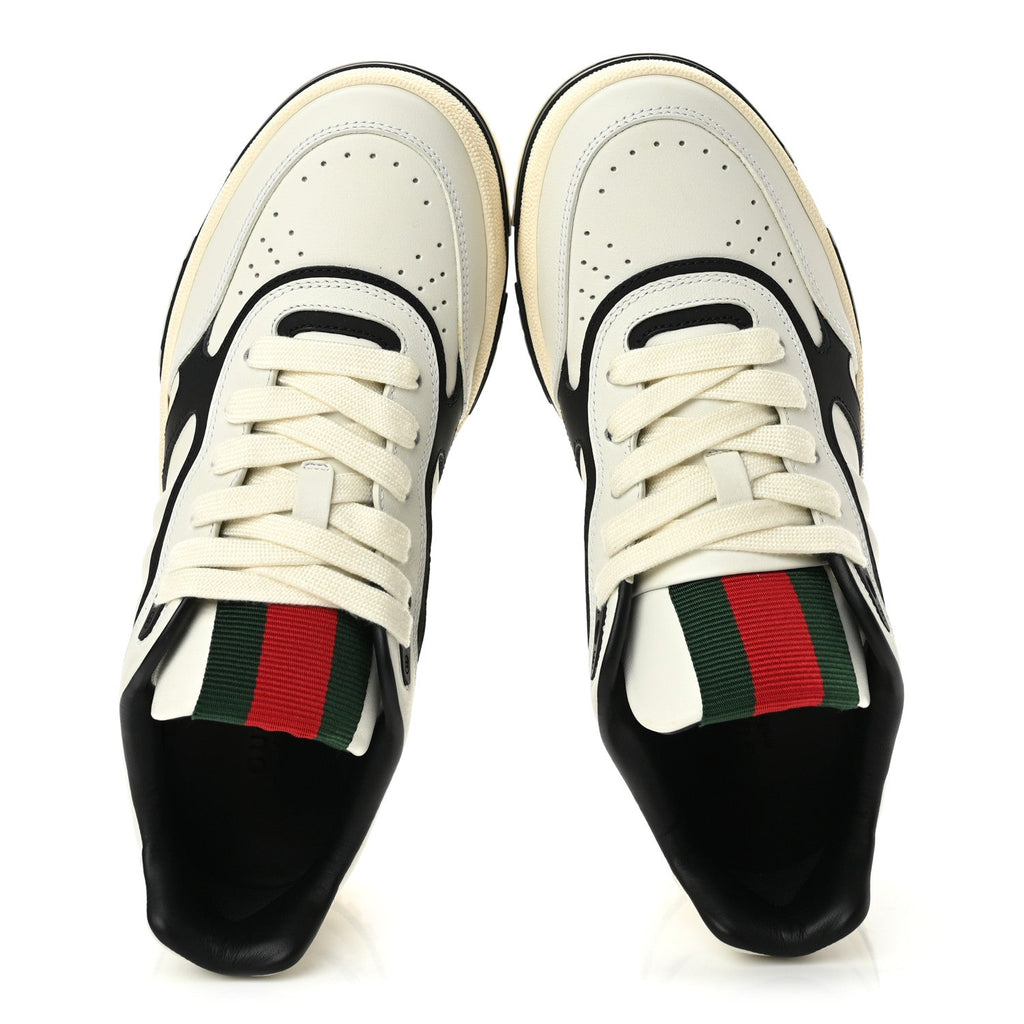 Calfskin Womens Re-Web Sneakers 37 Black White