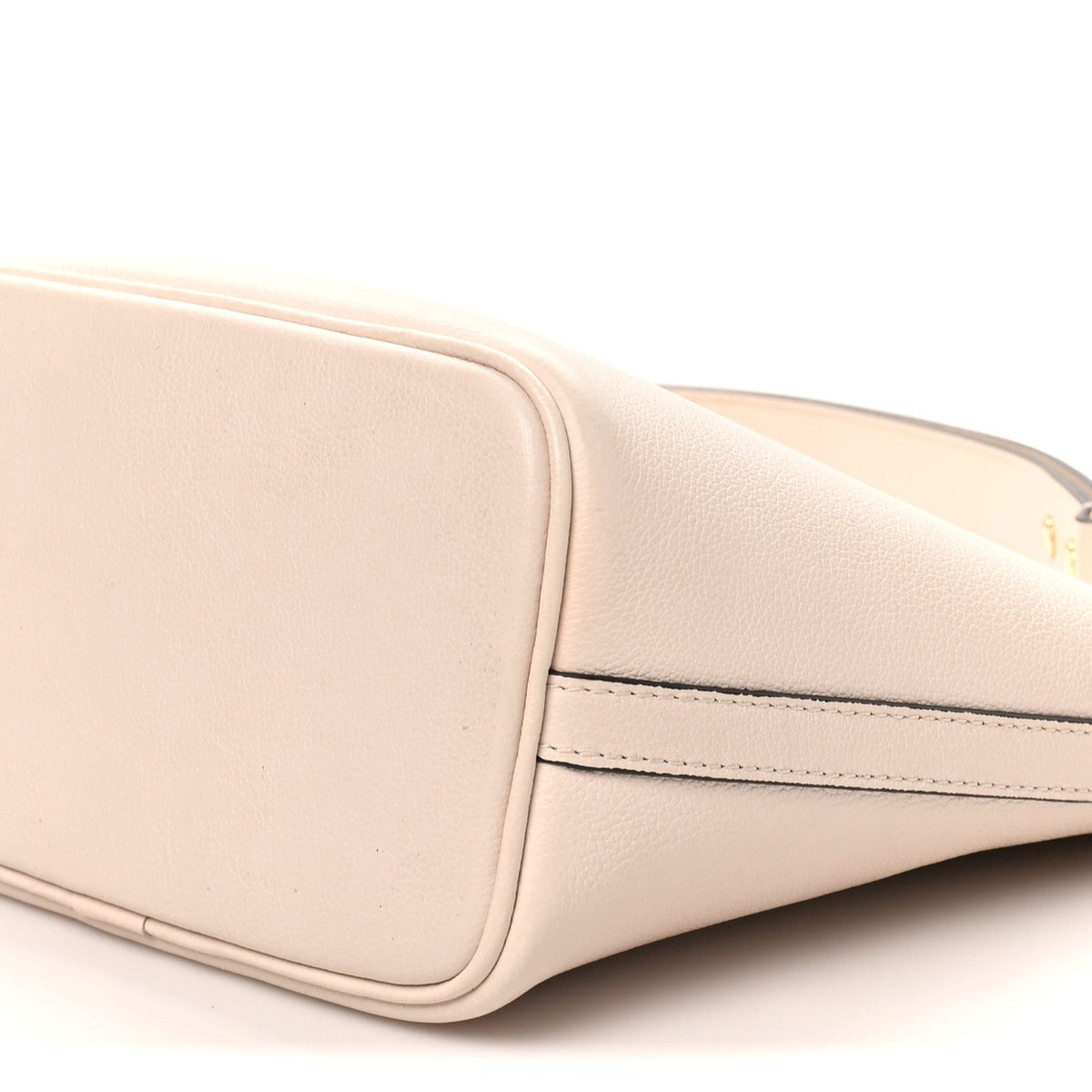Grained Calfskin Lock and Walk Bucket Quartz