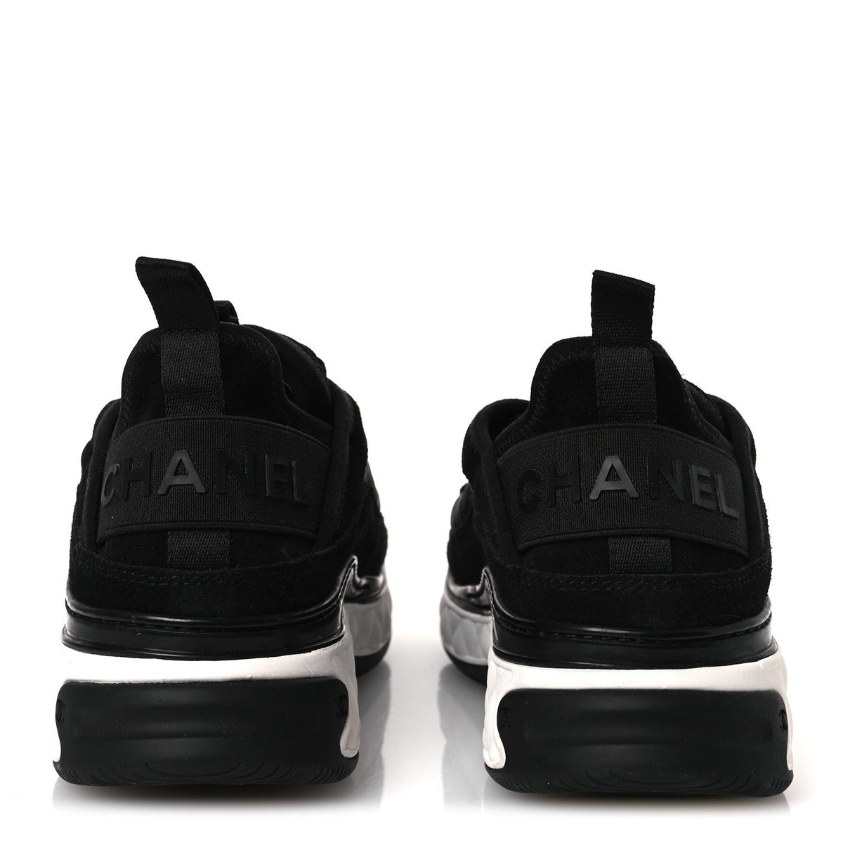 Velvet Calfskin Mixed Fibers CC Sneakers 37 Black