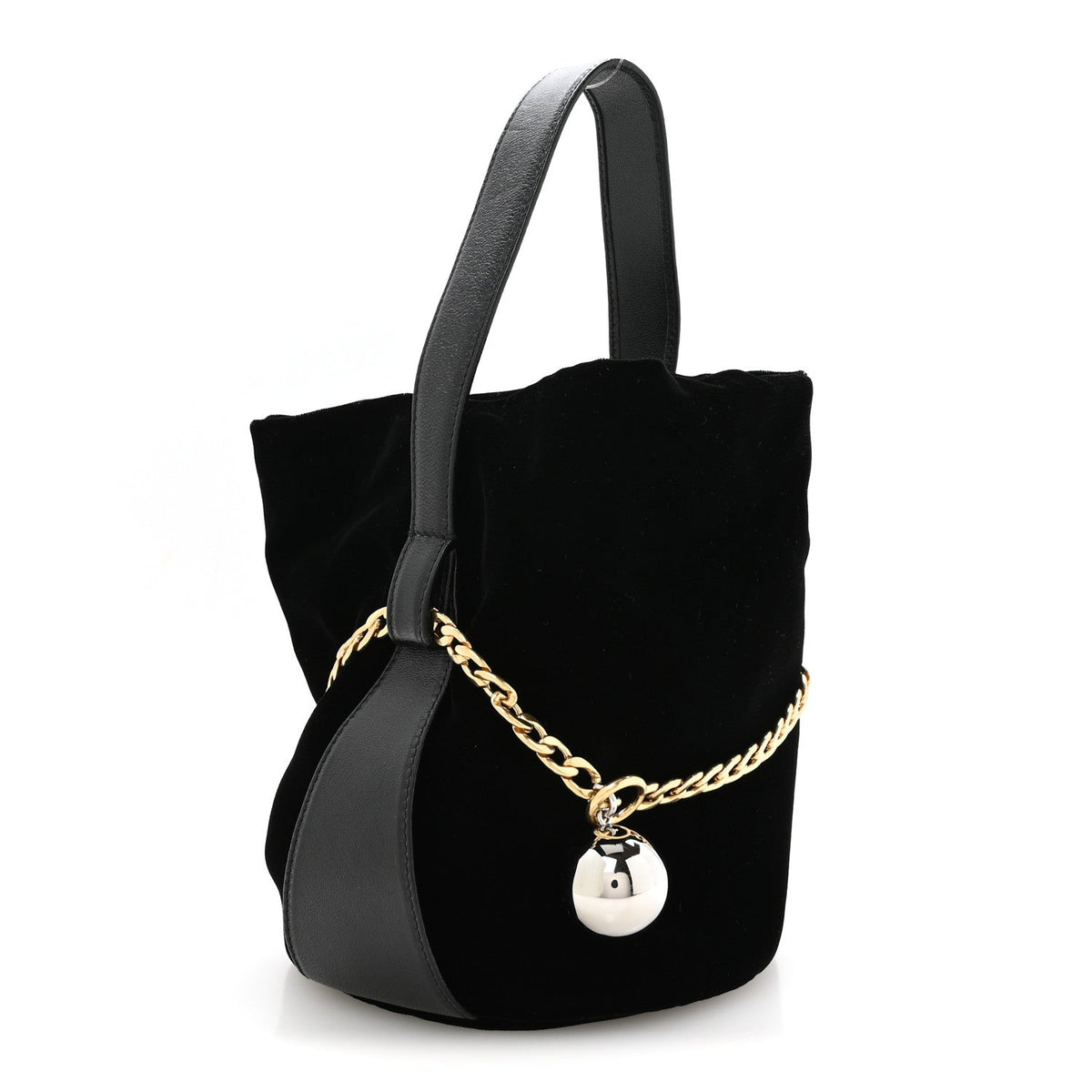 Velvet Petit Sac Mini Bucket Bag Black