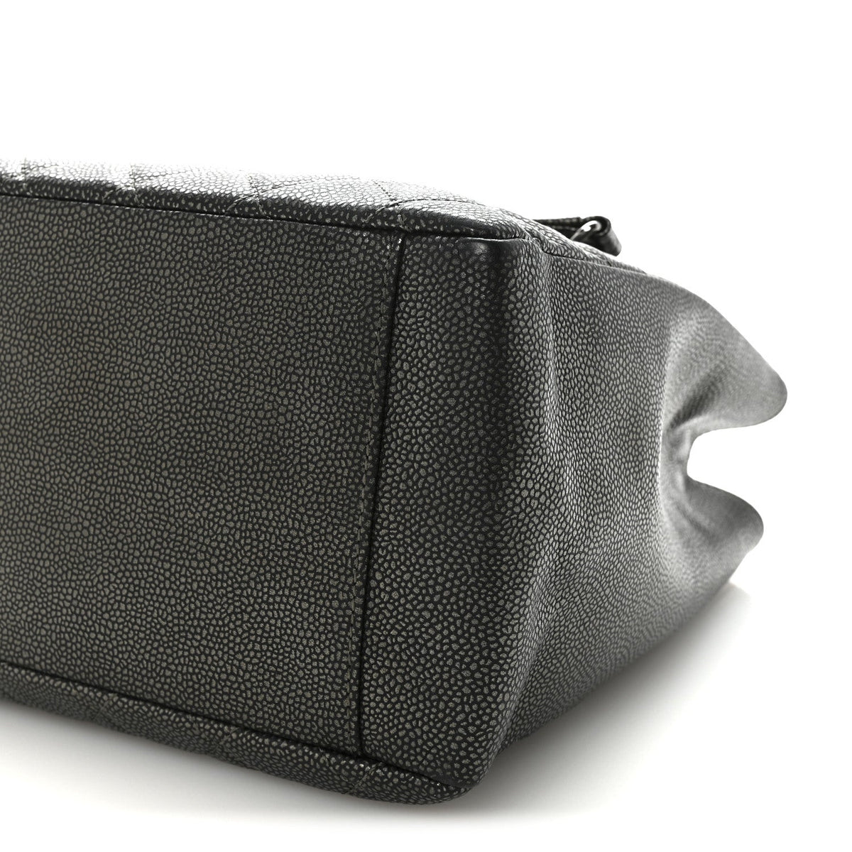 Caviar Quilted Grand Shopping Tote GST Dark Silver