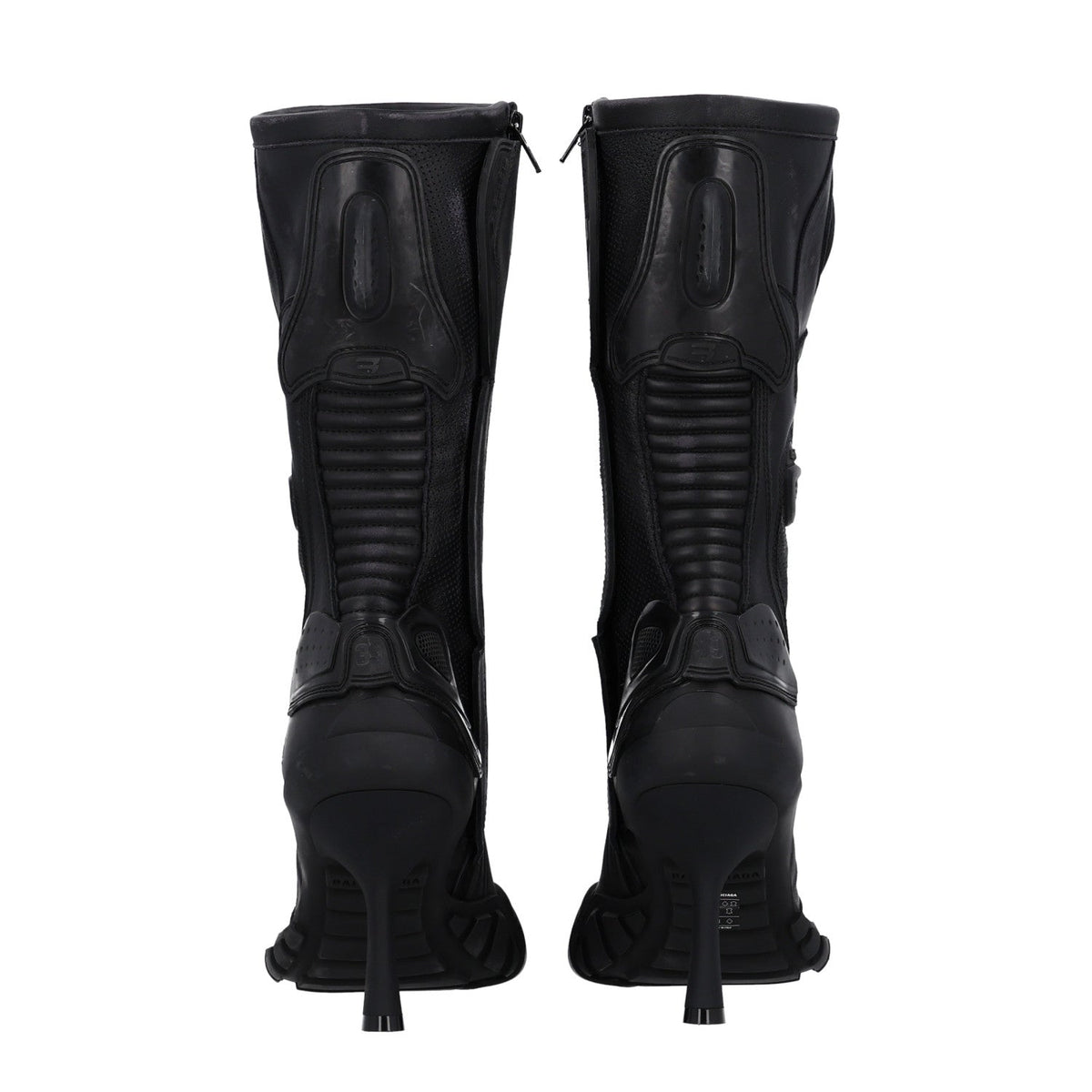 Calfskin Distressed Biker Boots 39 Black