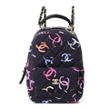 Printed Fabric Quilted CC Mini Classic Backpack Black Multicolor