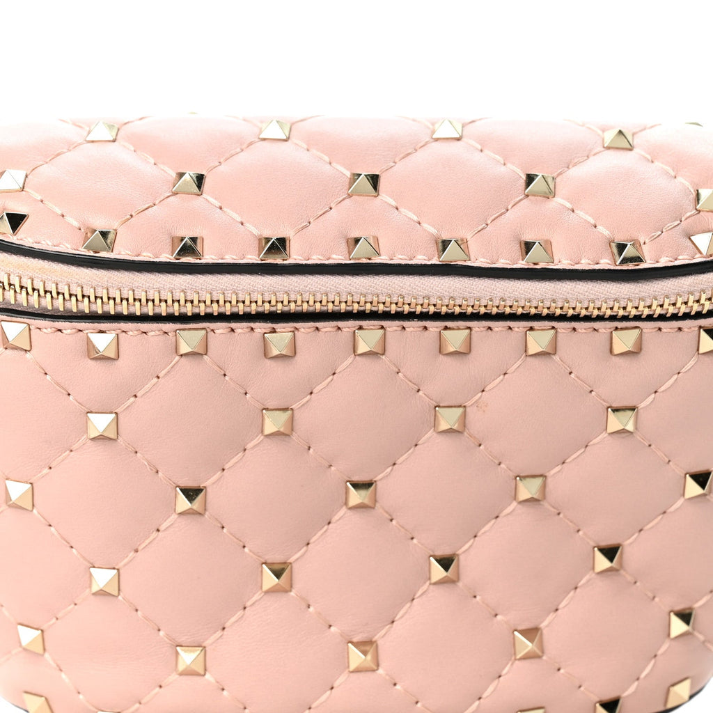 Lambskin Rockstud Spike Belt Bag 85 Water Rose