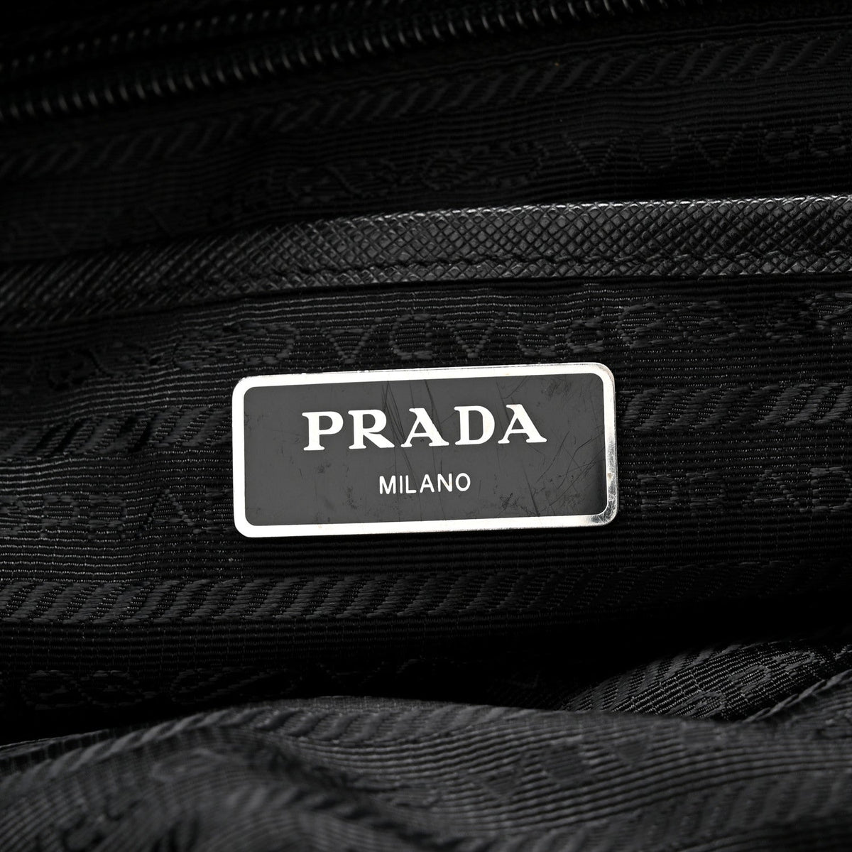 Tessuto Nylon Saffiano Medium Backpack Black