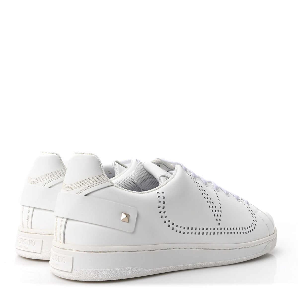 Calfskin Mens Backnet Sneakers 46 White