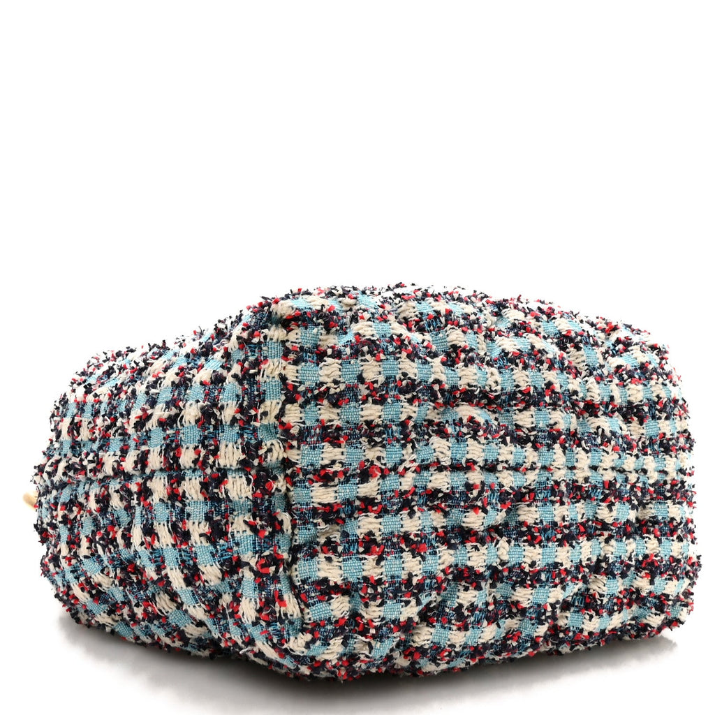 Tweed Paris Cuba Chesterfield Bucket Bag  Blue Multicolor