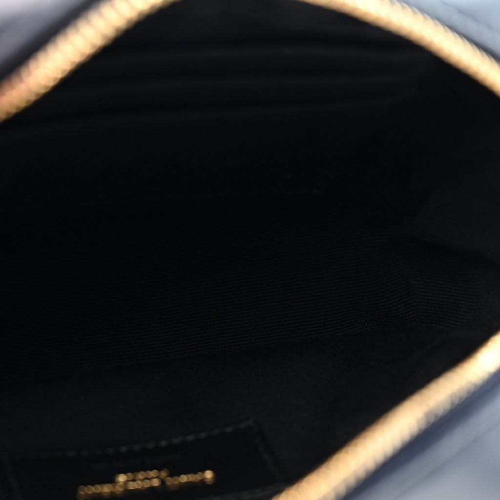 Calfskin Matelasse Monogram Lou Belt Bag Black Deep Marine
