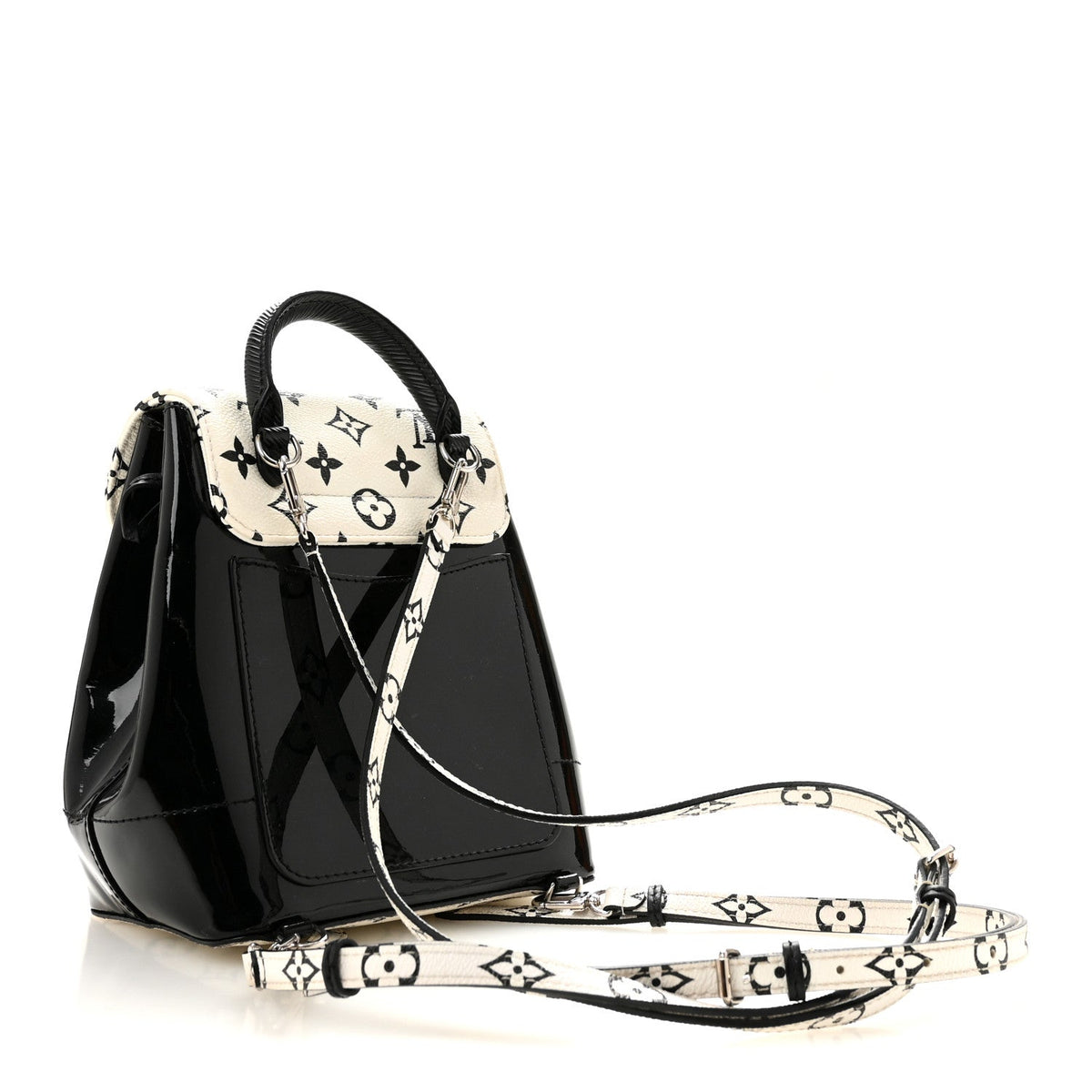 Patent Monogram Hot Springs Backpack Black White