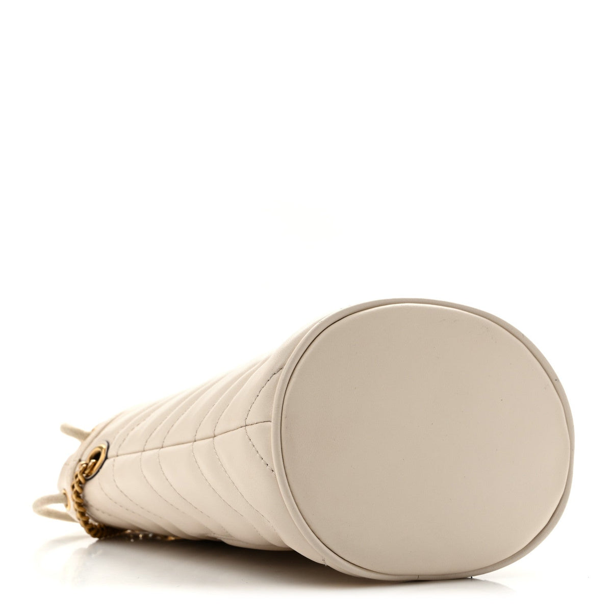 Calfskin Matelasse Mini GG Marmont 2.0 Bucket Bag White