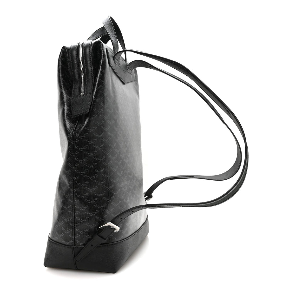 Goyardine Calfskin Cisalpin MM Backpack Jet Black
