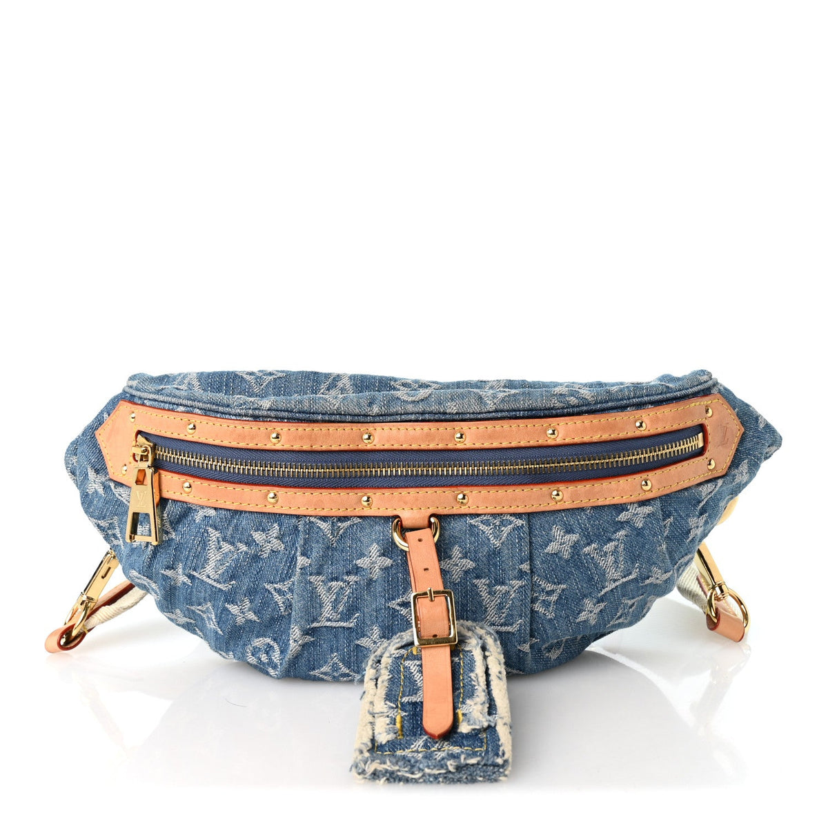 Monogram Denim High Rise Bumbag Blue