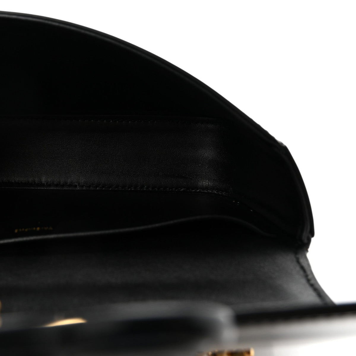 Shiny Calfskin Cuir Triomphe Chain Shoulder Bag Black