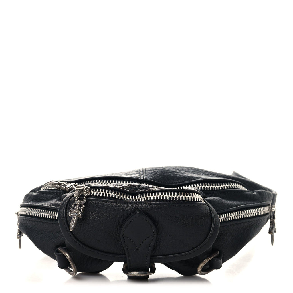 Grained Calfskin Snat Pack Gunslinger Waist Bag Black