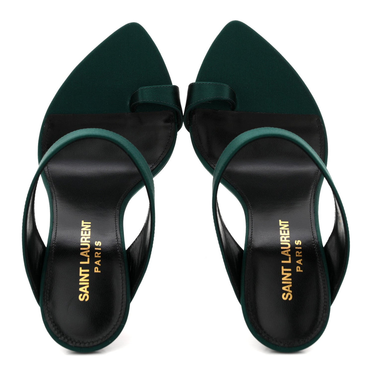 Crepe Satin Martha Mule 110 Sandals 35.5 Dorian Green