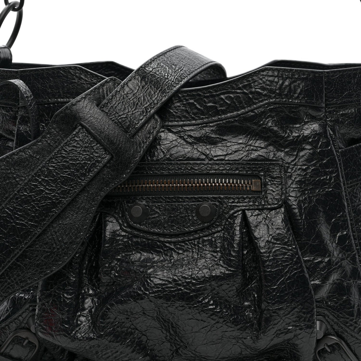 Agneau Arena Classic Hardware Small Le City Bucket Bag Black