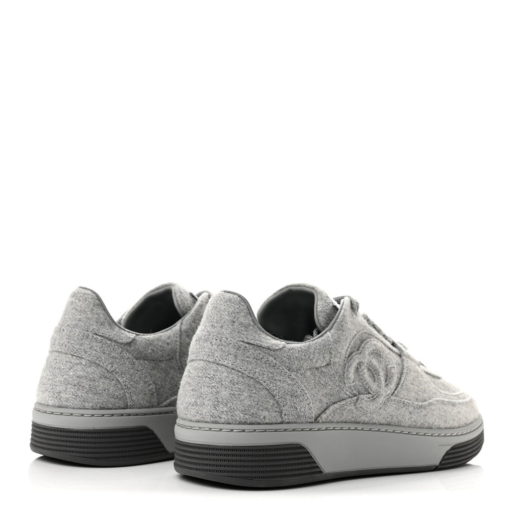 Wool Mixed Fibers Womens CC Sneakers 38 Light Grey