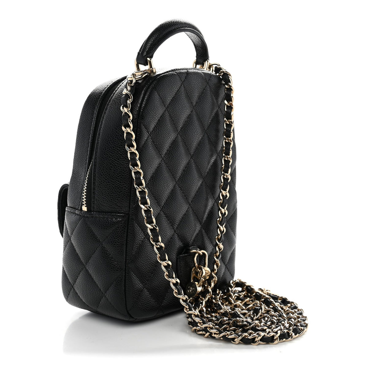 Caviar Quilted CC Mini Classic Backpack Black
