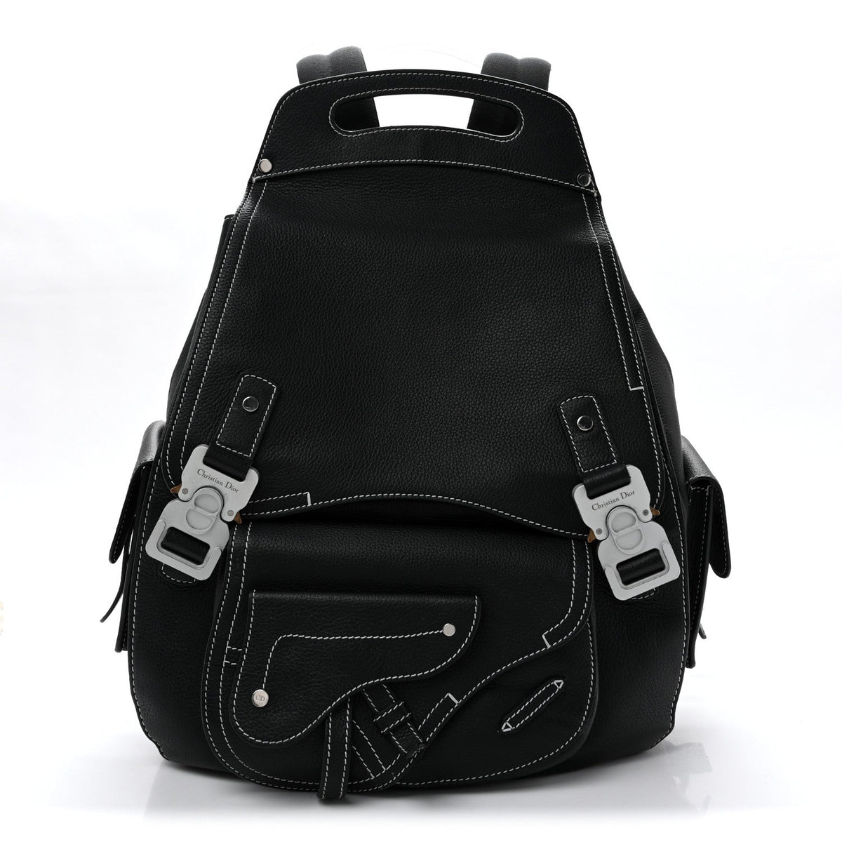 Grained Calfskin Maxi Gallop Backpack Black