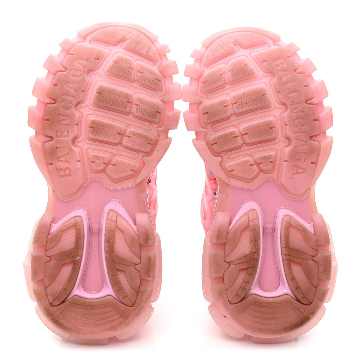 Fabric Mesh Clear Sole Womens Triple S Sneakers 36 Pink