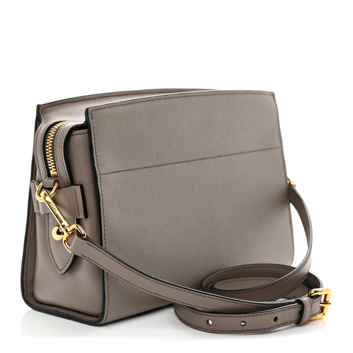 Saffiano Calfskin Esplanade Crossbody Bag Argilla