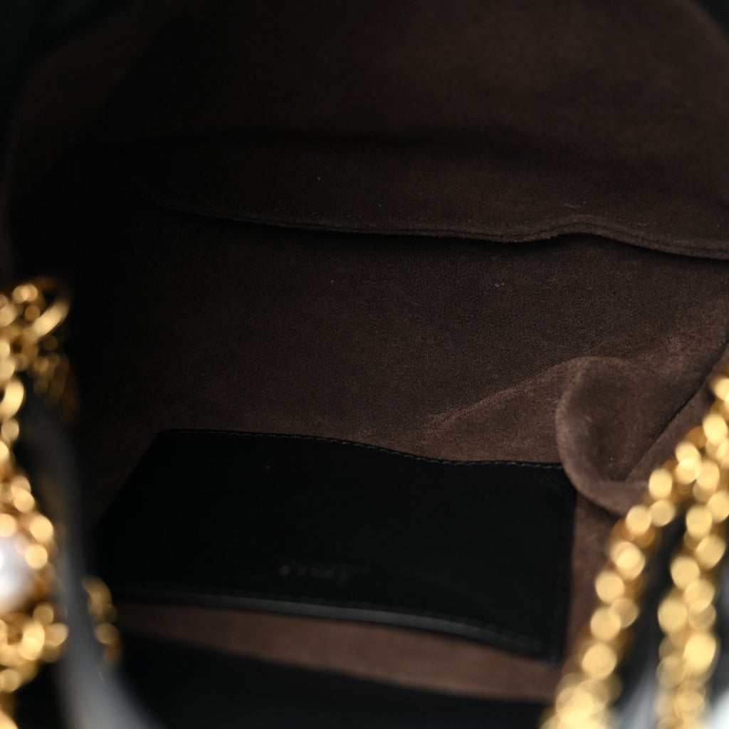Lambskin Mini Icons Bucket Bag Black