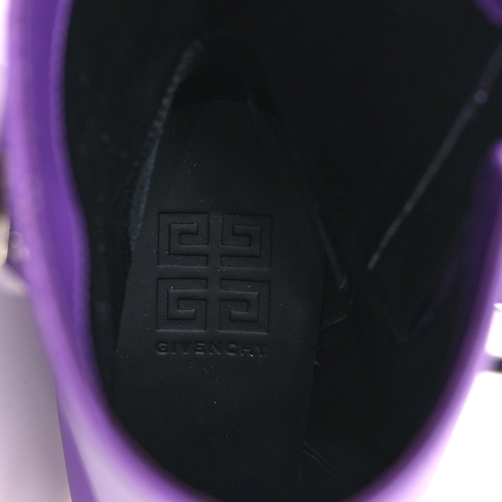 Calfskin Shark Lock Ankle Boots 35 Ultraviolet